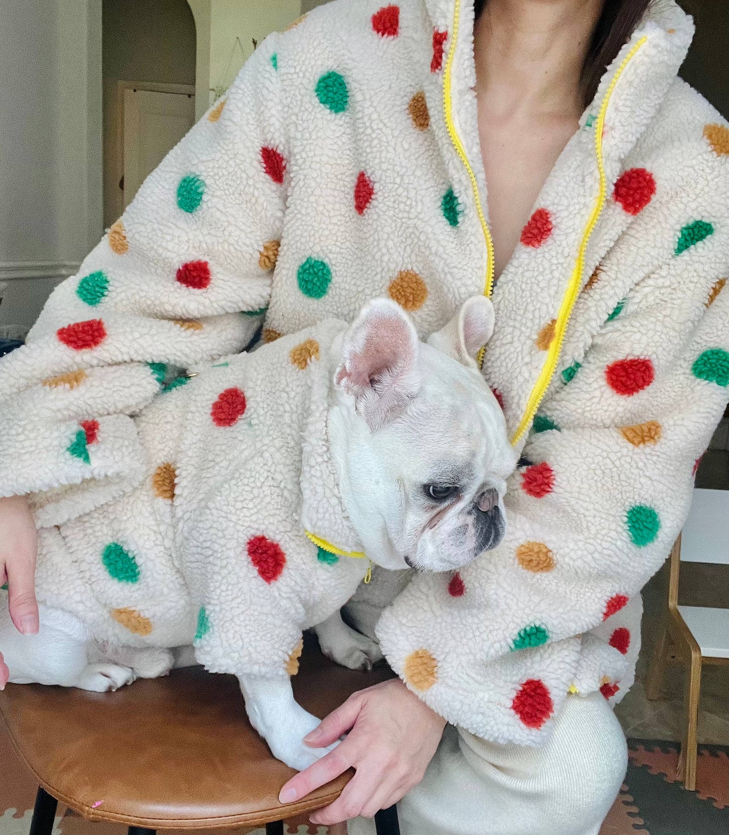 Pet and Owner Matching Polka Dot Cardigan Jacket