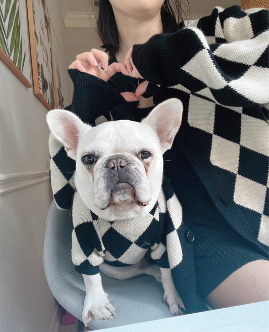 Black Diamond Owner Cardigan and Pet Matching Sweater