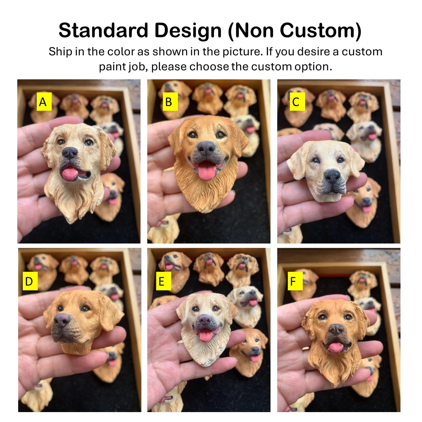 Golden Retriever Portrait Car AC Vent Clip Plaster Diffuser