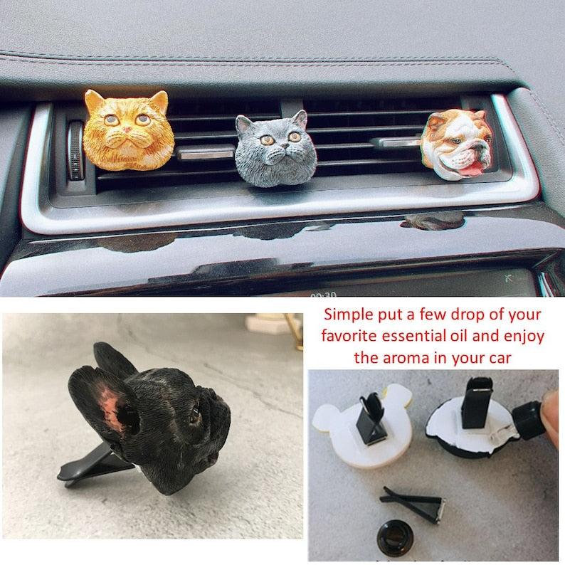 Golden Retriever Portrait Car AC Vent Clip Plaster Diffuser