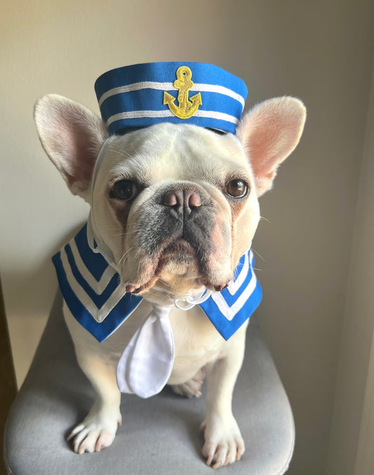 Halloween Deckhand Navy Blue Sailor Bandana and Hat Costume