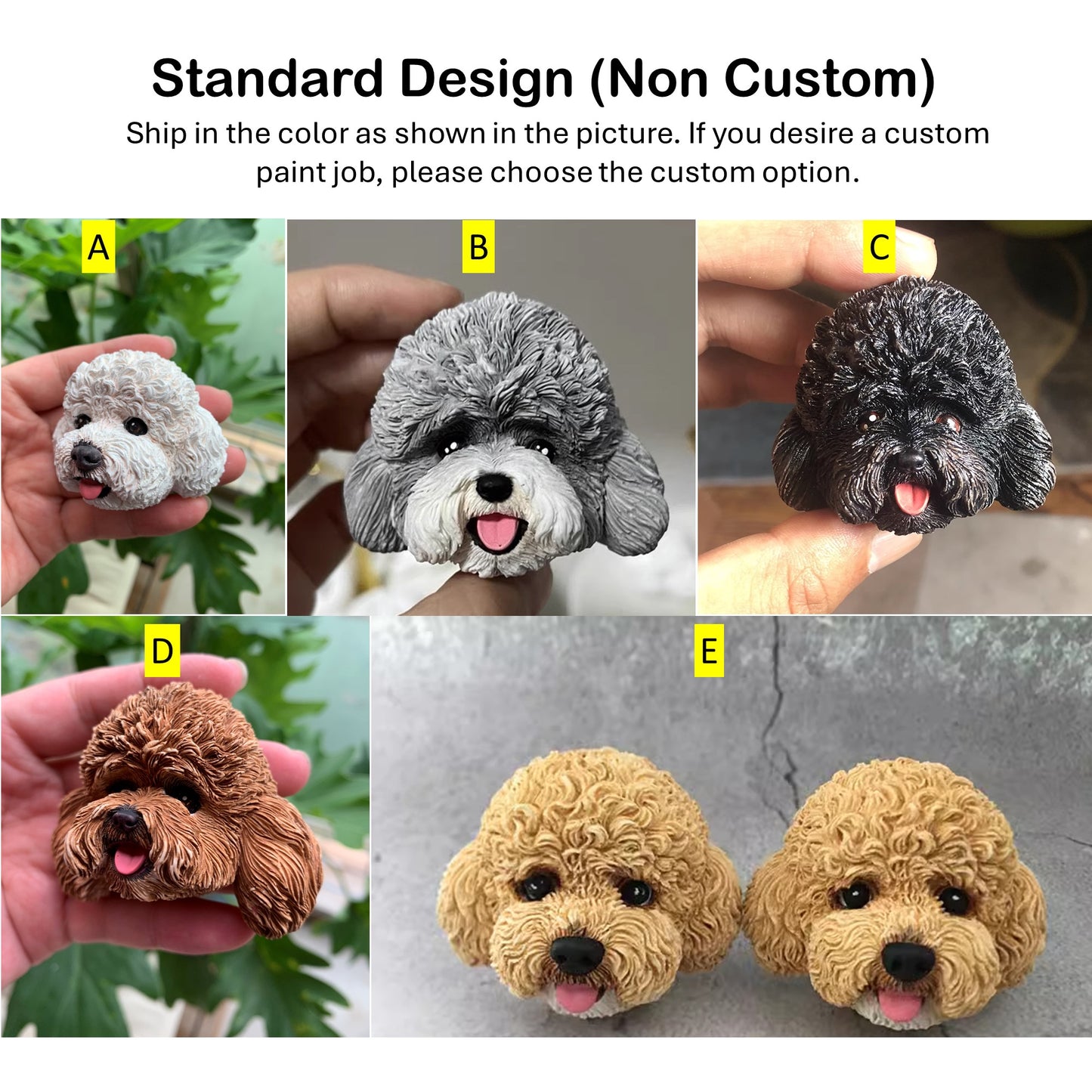 Poodle Goldendoodle Cavapoo Portrait Car AC Vent Clip Plaster Diffuser