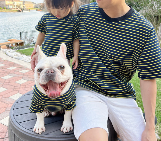 Black Yellow Striped Owner and Pet Matching Set