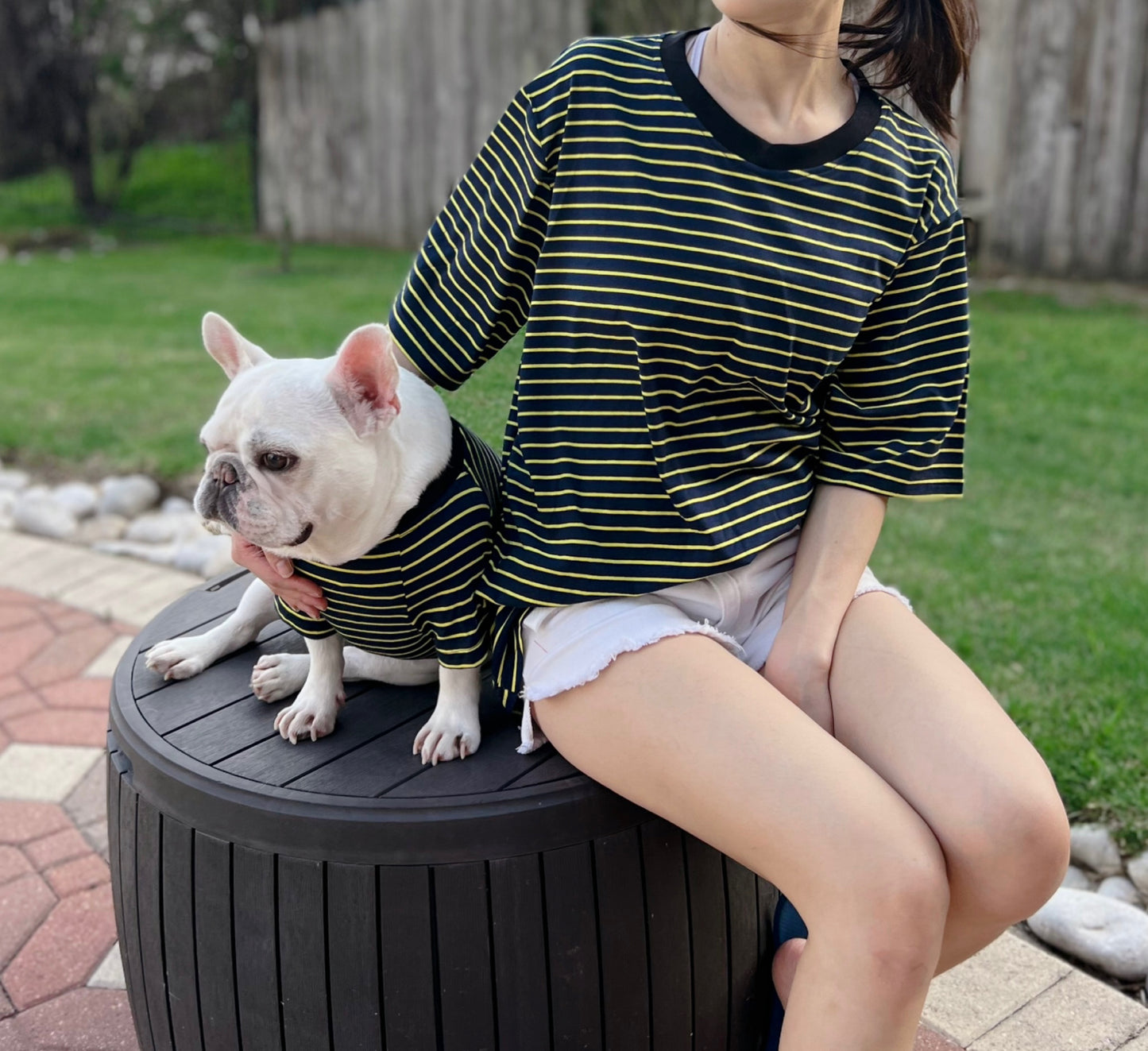 Black Yellow Striped Owner and Pet Matching Set