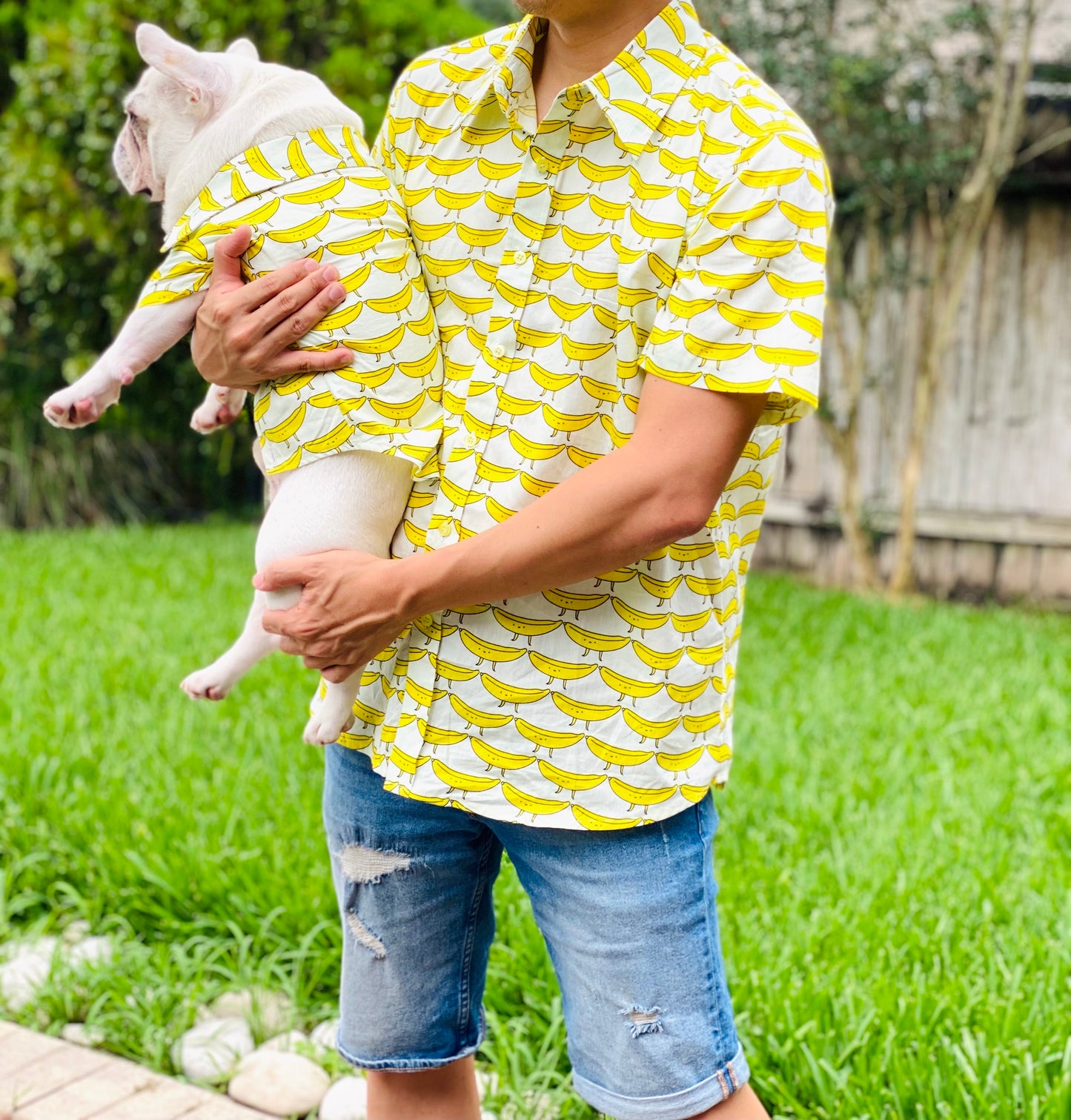 Banana Owner and Pet Matching Button Shirt / Bandana