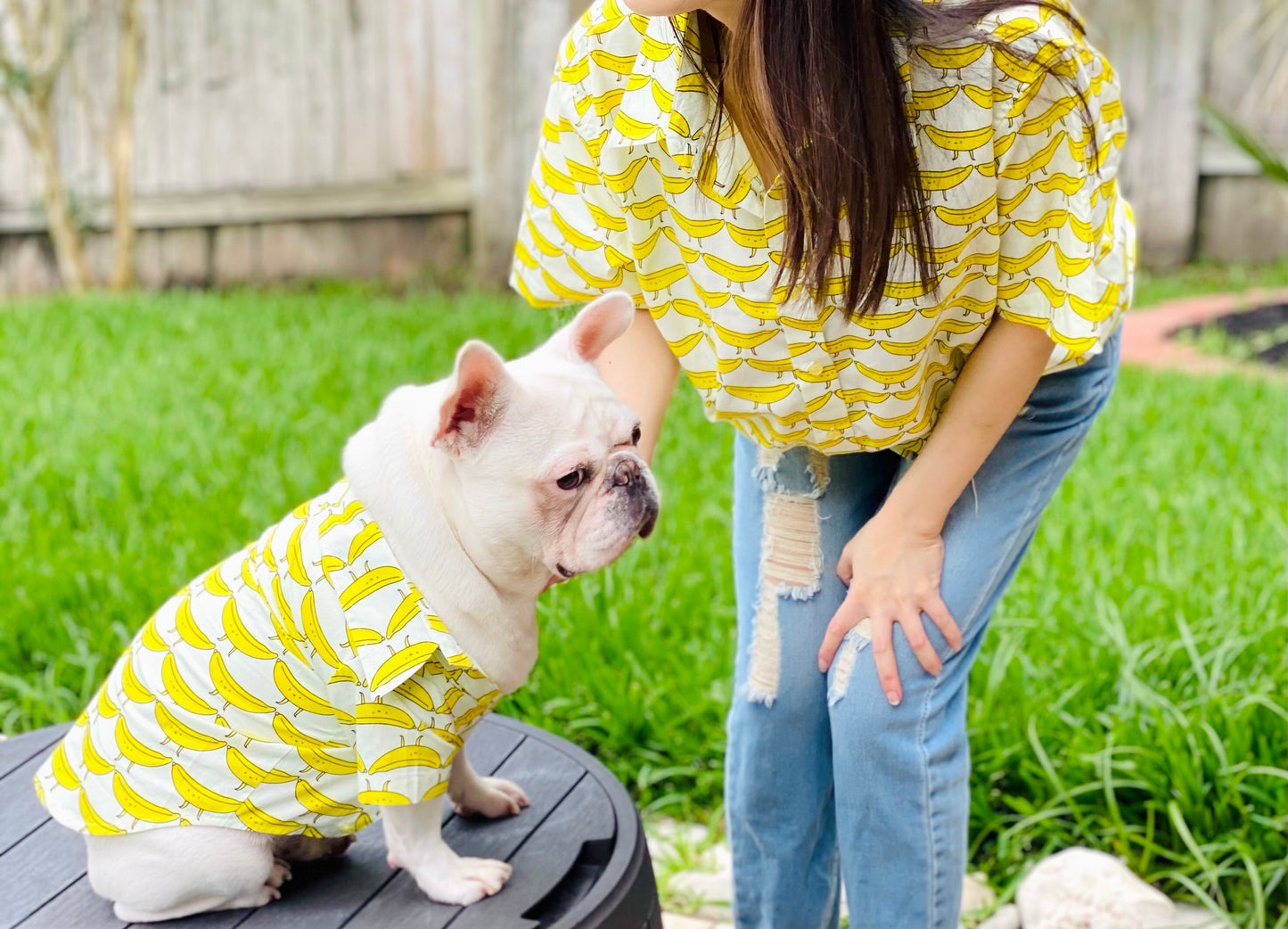 Banana Owner and Pet Matching Button Shirt / Bandana