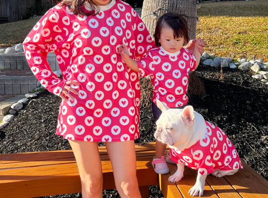 Valentine Heart Print Owner and Pet Matching Set