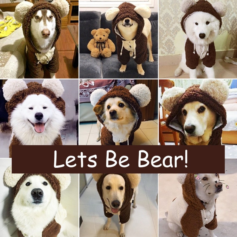Teddy Bear Costume Hoodie for Big Dog