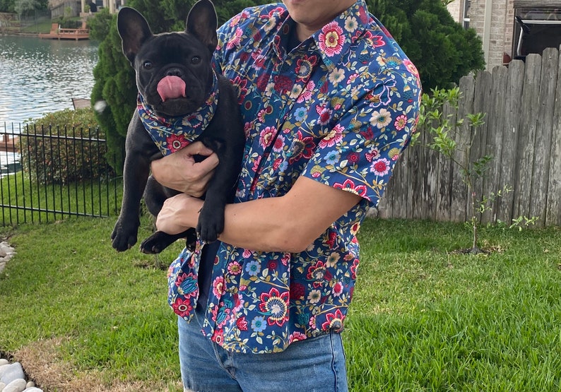 Tiki Bars Owner and Pet Matching Button Shirt / Bandana