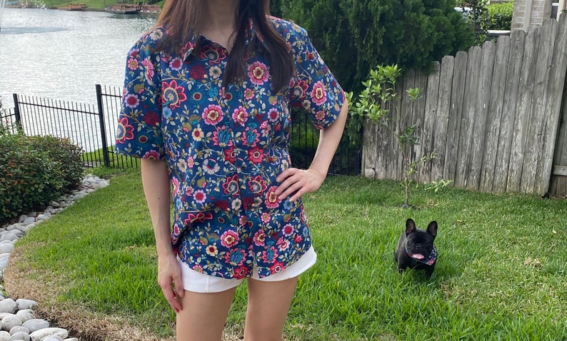 Tiki Bars Owner and Pet Matching Button Shirt / Bandana