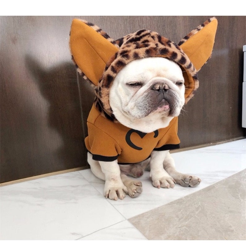 Dog Cat Pet Snow 3D Ears Cute Cozy Hoodie Sweater Holiday Fleece Chihuahua French Bulldog Golden Retrieval Apparel