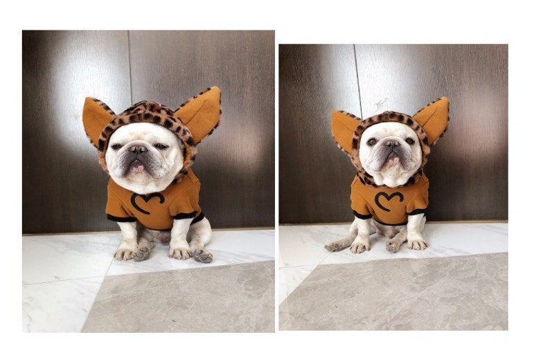 Dog Cat Pet Snow 3D Ears Cute Cozy Hoodie Sweater Holiday Fleece Chihuahua French Bulldog Golden Retrieval Apparel