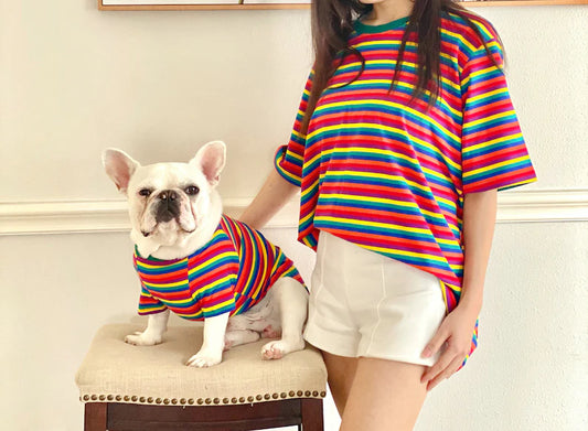 Rainbow Striped Owner and Pet Matching Set