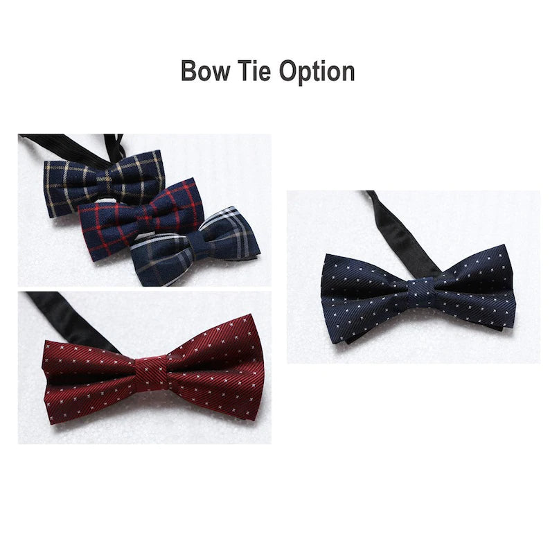 Tailor Made Vest Plaid Tuxedo Shirt with Bow Tie