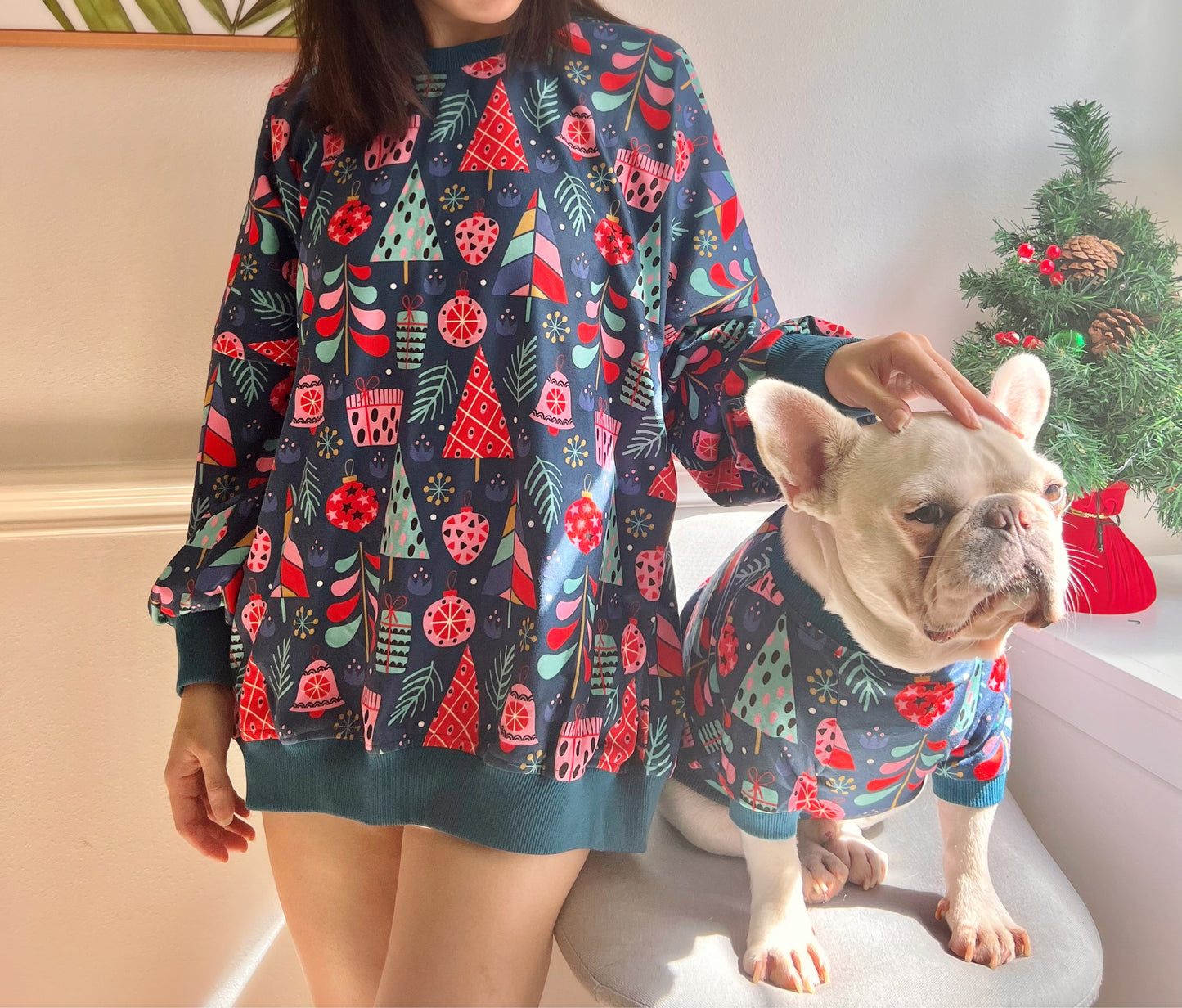 Winter Holidays Jingle Bells Owner and Pet Family Matching Sweater