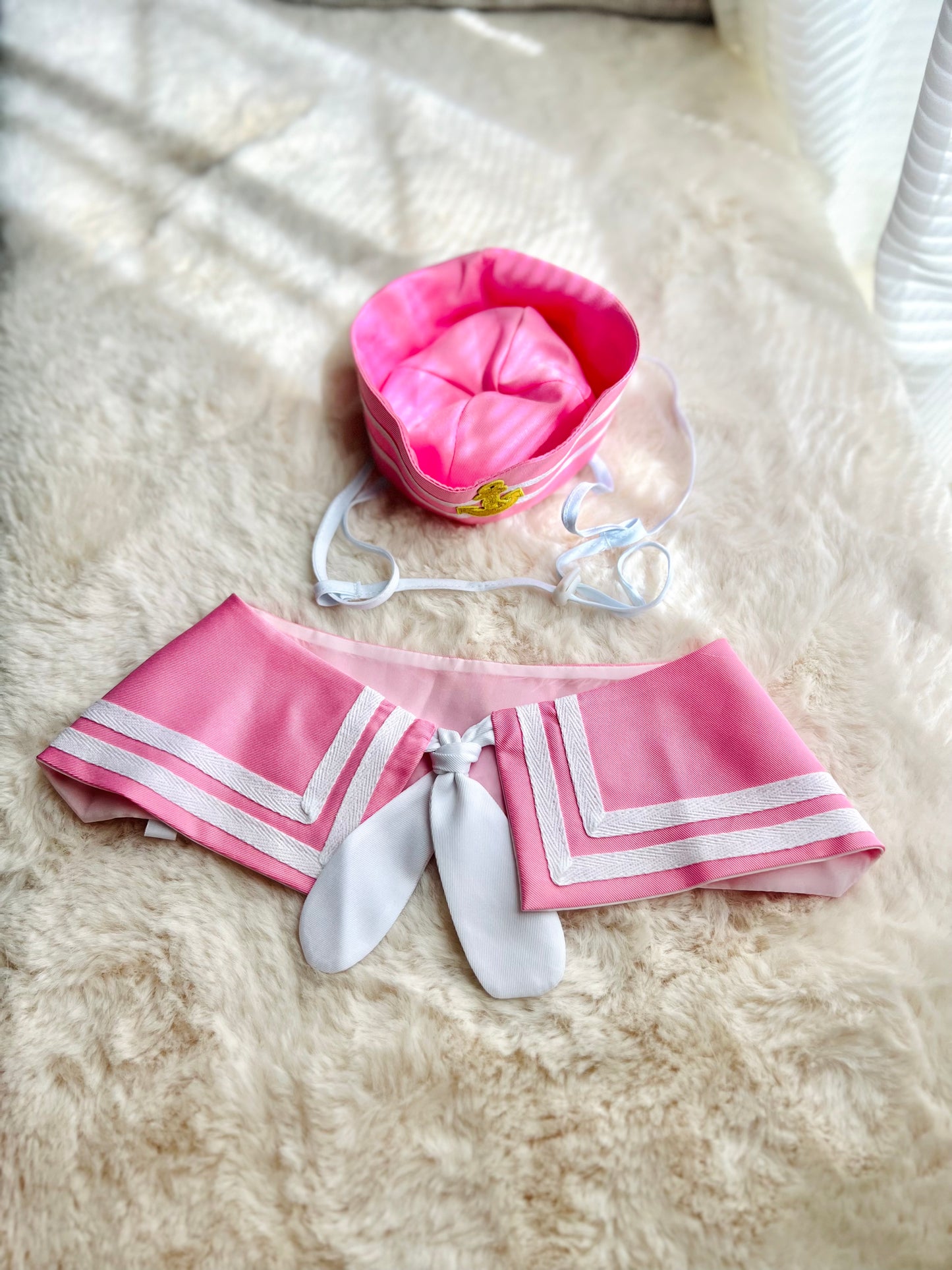 Halloween Deckhand Pink Sailor Bandana and Hat Costume
