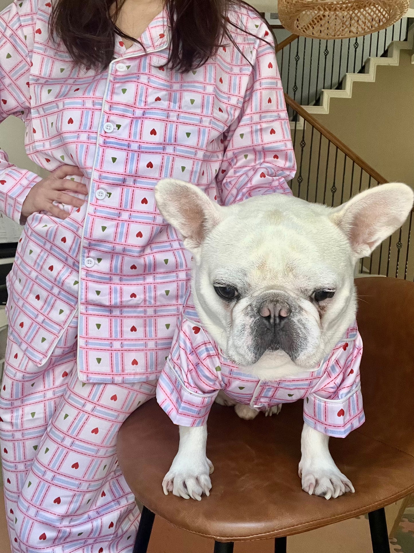 Sweet Heart Pet and Owner Family Matching Button Shirts