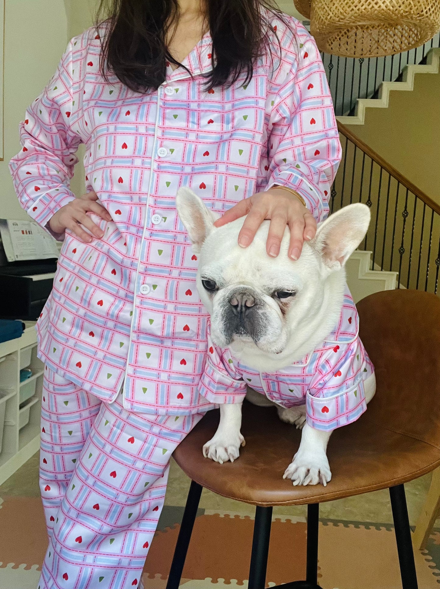 Sweet Heart Pet and Owner Family Matching Button Shirts