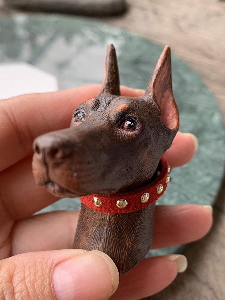 Doberman Pinscher Portrait Car AC Vent Clip Plaster Diffuser