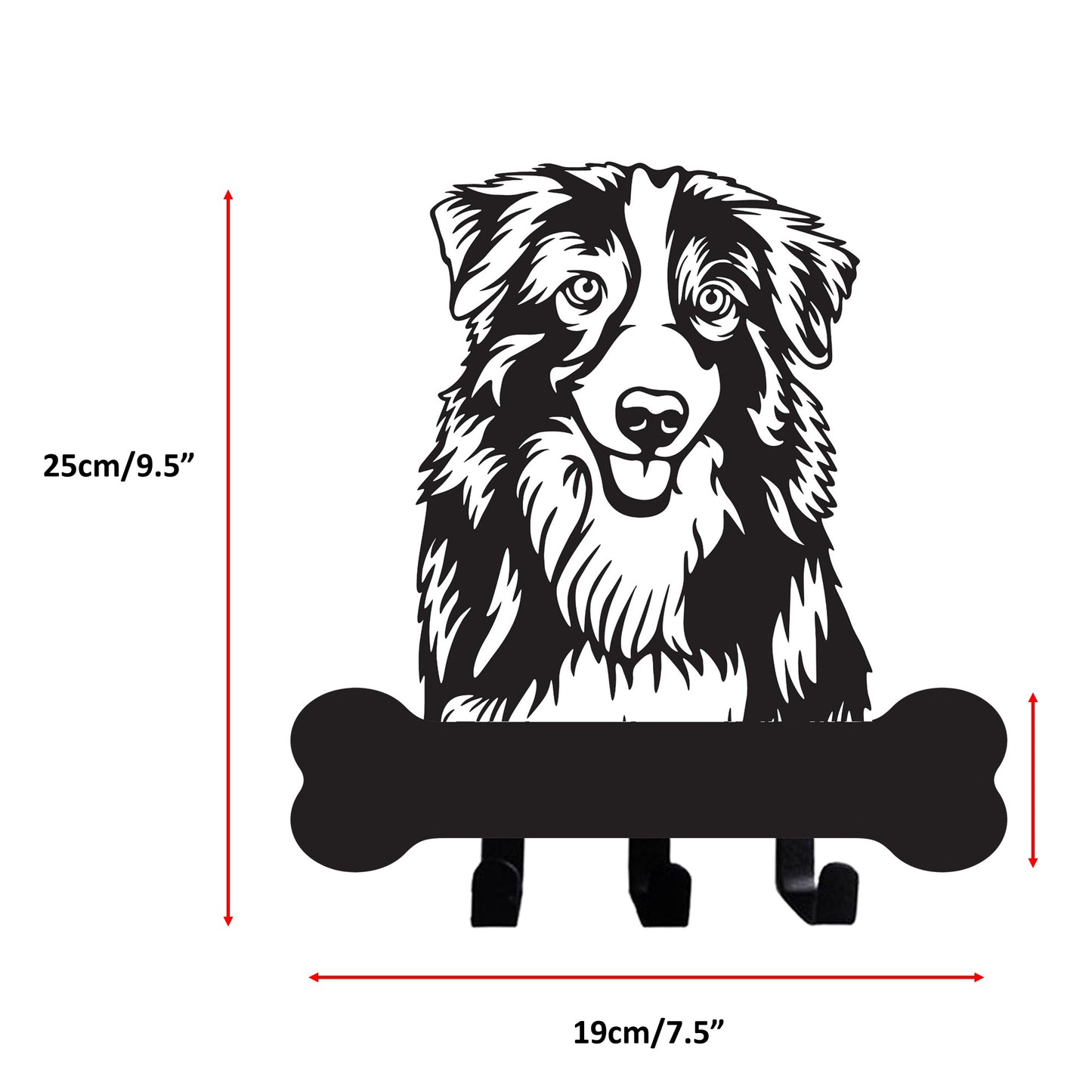 Australian Shepherd Wall Hook for Leash Keys Towel