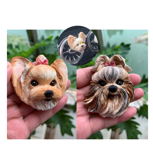 Yorkshire Terrier Silky Terrier Portrait Car AC Vent Clip Plaster Diffuser