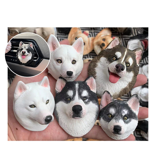 Siberian Husky/ Alaskan Malamute/ Samoyed Portrait Car AC Vent Clip Plaster Diffuser