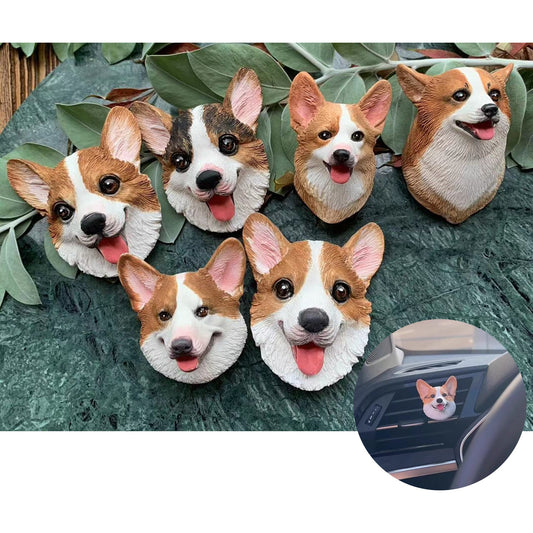 Corgi Portrait Car AC Vent Clip Plaster Diffuser