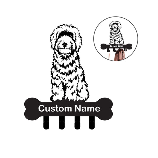 Goldendoodle Custom Name Wall Hook for Leash Keys Towel