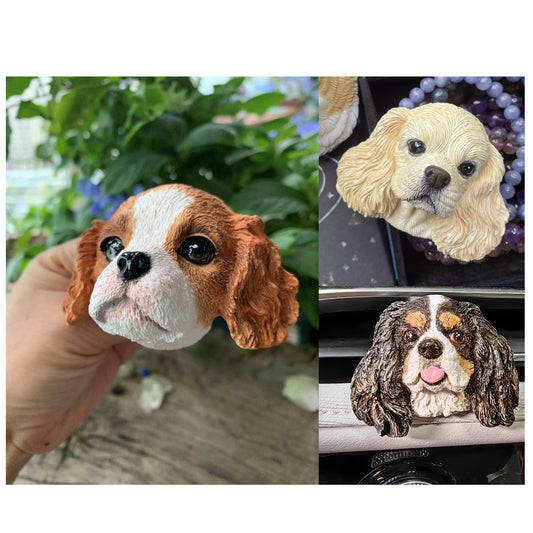 English Cocker Spaniel/King Charles Spaniel/Cavalier Spaniel Portrait Car AC Vent Clip Plaster Diffuser