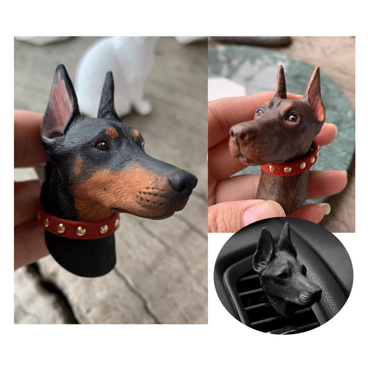 Doberman Pinscher Portrait Car AC Vent Clip Plaster Diffuser