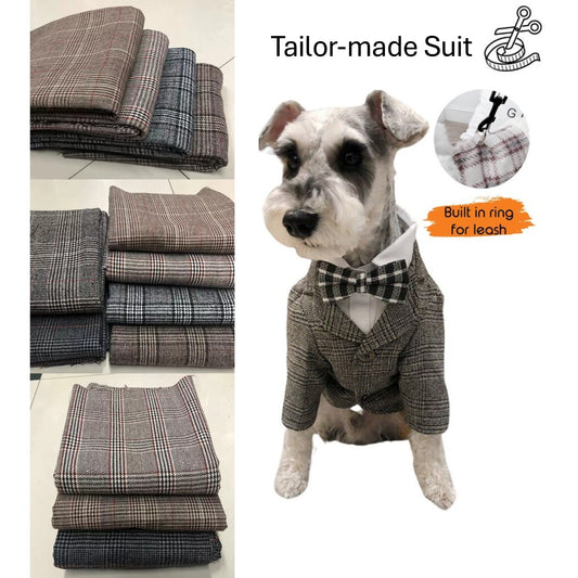 Custom Tweed British Style Suit and Tie with Leash Hook