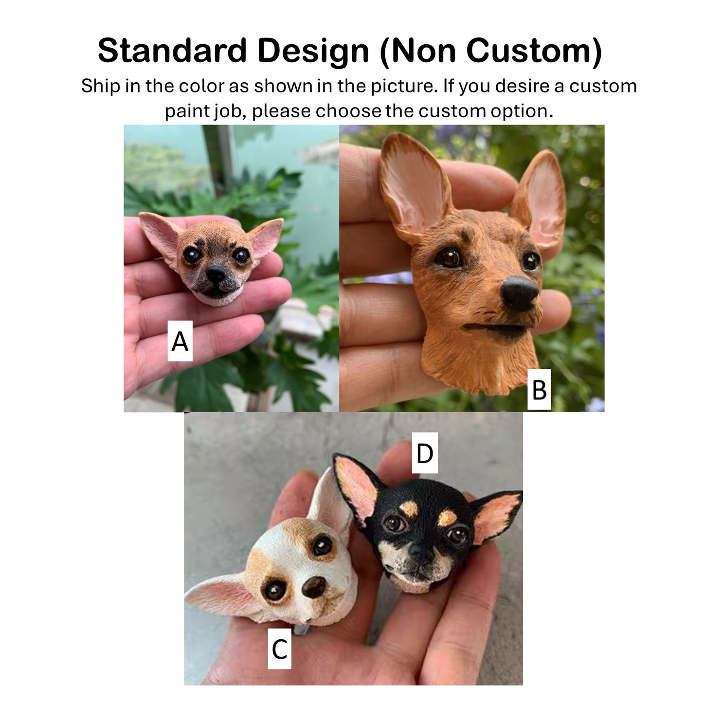 Chihuahua Portrait Car AC Vent Clip Plaster Diffuser