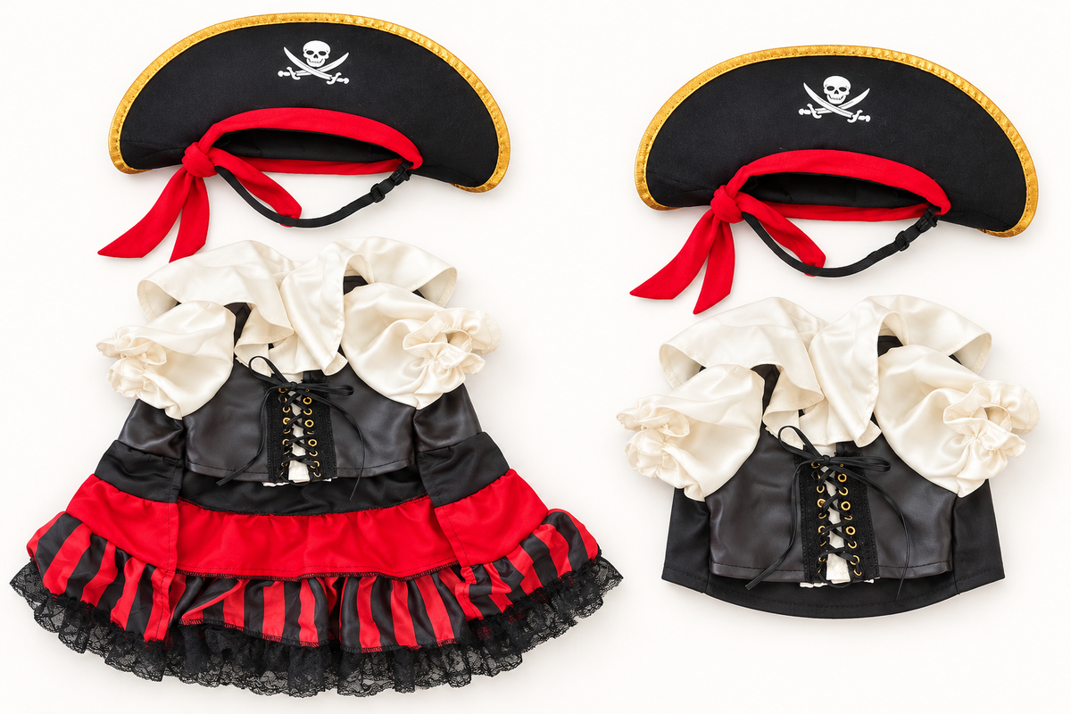 Carribean Pirate Dog Cat Pet Halloween Renaissance Corset Dress Costume