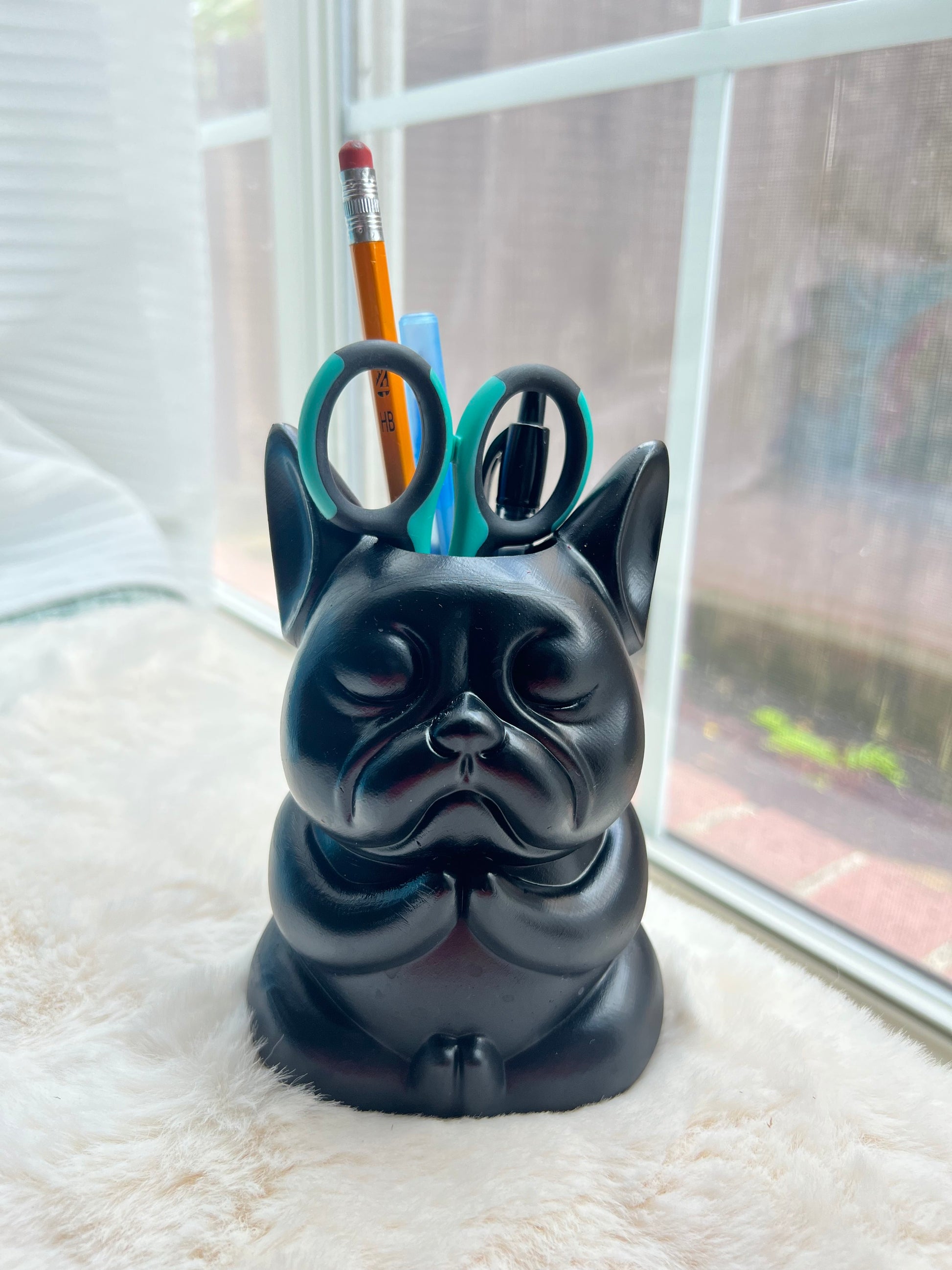 french bulldog potted plant French Bulldog Vase Plant Flower Succulent Pot/ Pencil Holder