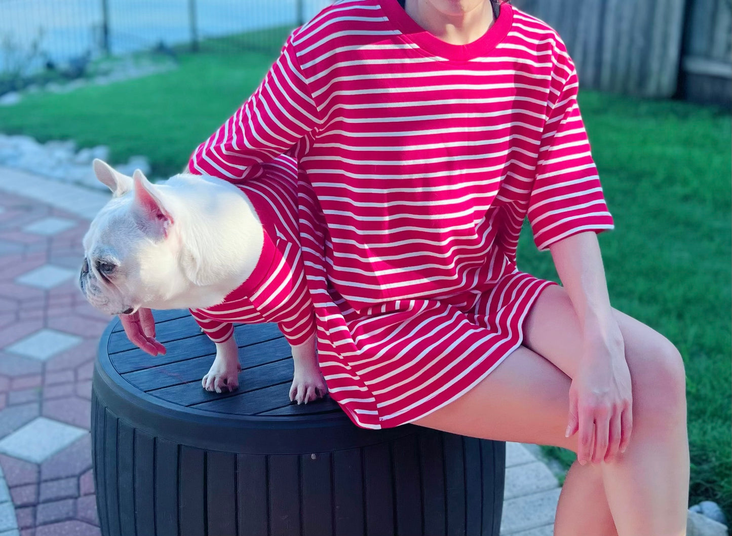 Red Striped Owner and Pet Family Matching Set