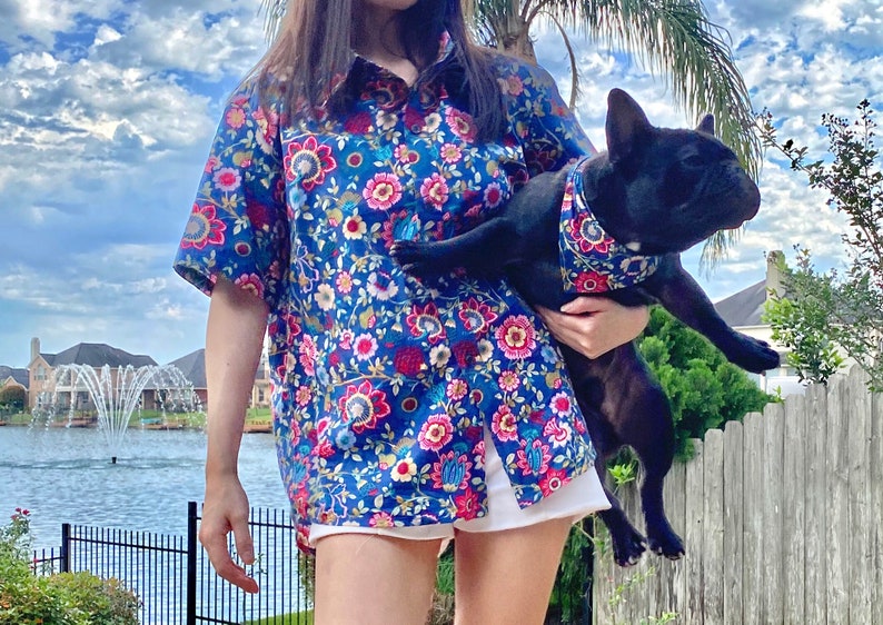Tiki Bars Owner and Pet Matching Button Shirt / Bandana