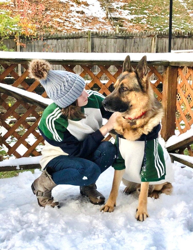 Color Block Owner Sweater and Pet Hoodie Matching Set